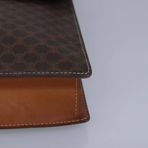 CELINE Macadam Canvas Business Bag PVC Leather 2way Brown Gold Auth 96233 - Picture 16 of 16